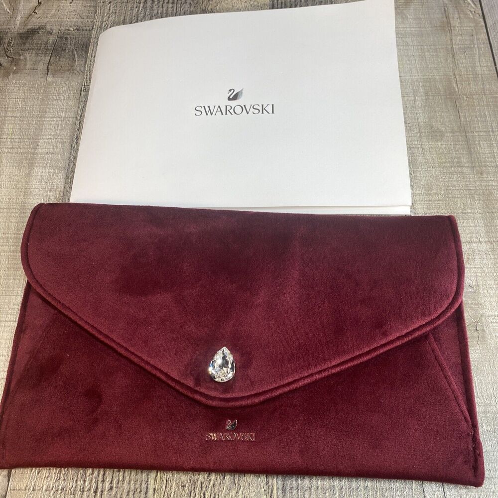 New Swarovski Sparkling Holiday Clutch Bag Burgundy Clutch Bag